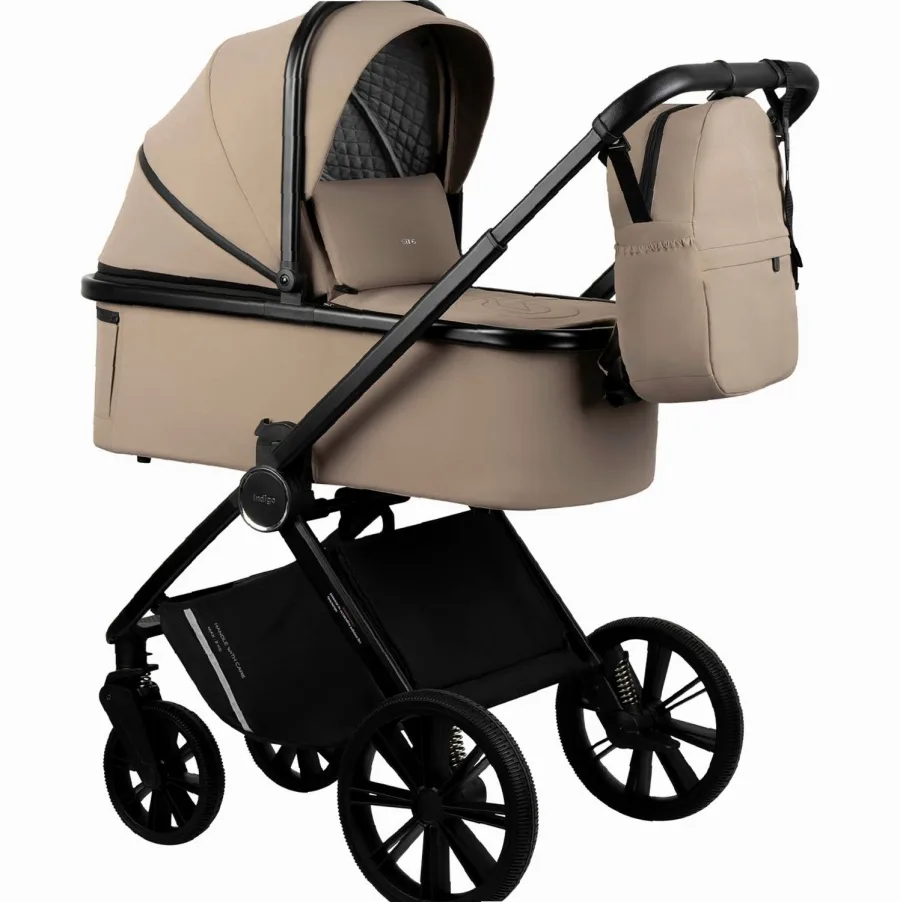 Детская коляска Indigo Sting 3 в 1, бежевый — главный ракурс