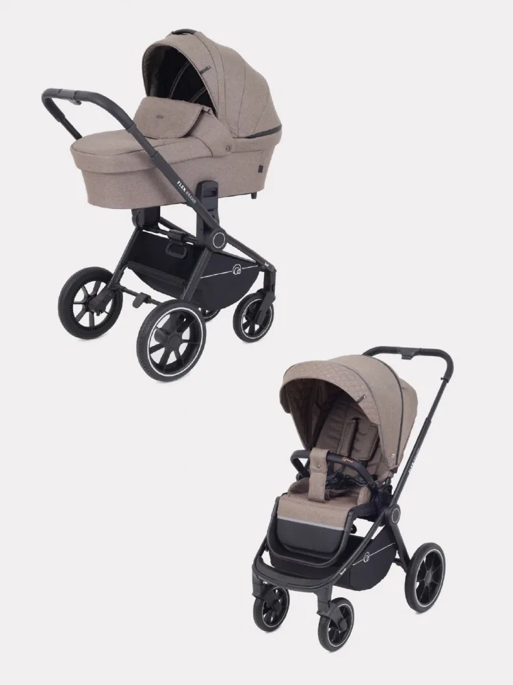 Детская коляска Rant Flex Grand PU 2022 2 в 1, Cacao Brown — главный ракурс