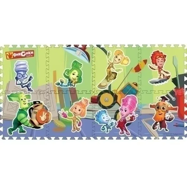 Коврик-пазл Играем Вместе Фиксики, 8 сегментов, 31,5 х 31,5 см, арт. 208245/FS-FIX