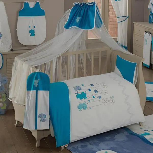Комплект постельного белья Kidboo Elephant 6 предметов, Blue — главный ракурс