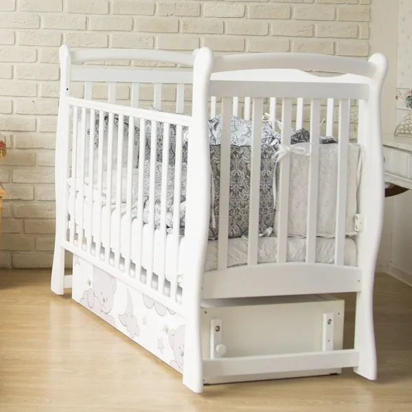 Детская кроватка AmaroBaby Sweet Bear, поперечный маятник — фото 8