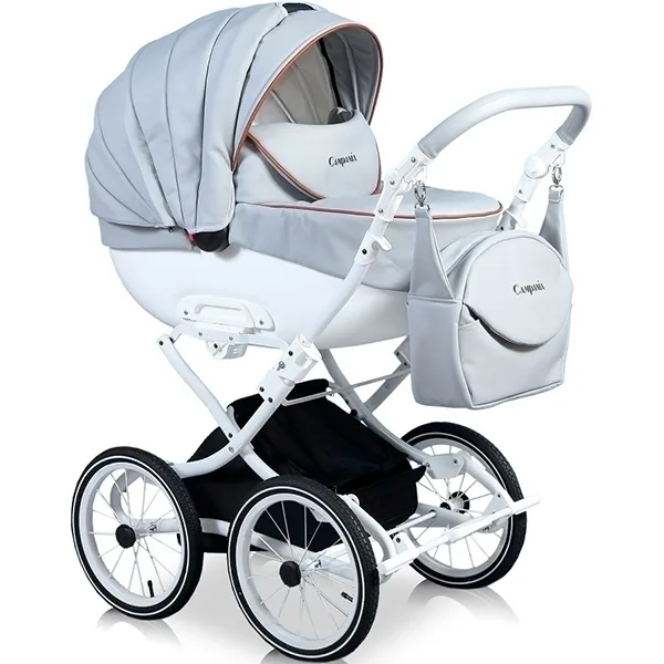 Детская коляска Street Racer Campania Eco 2 в 1, экокожа, Ginger — главный ракурс