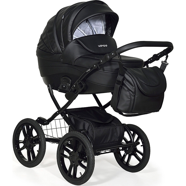 Детская коляска Indigo 18 Special Plus 14" 2 в 1, ткань + эко-кожа — фото 18