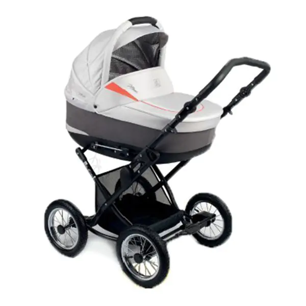 Детская коляска Jedo Memo Bartatina Elegance Alu Plus LC 2 в 1, стразы, амортизация на ремнях, черное шасси — главный ракурс