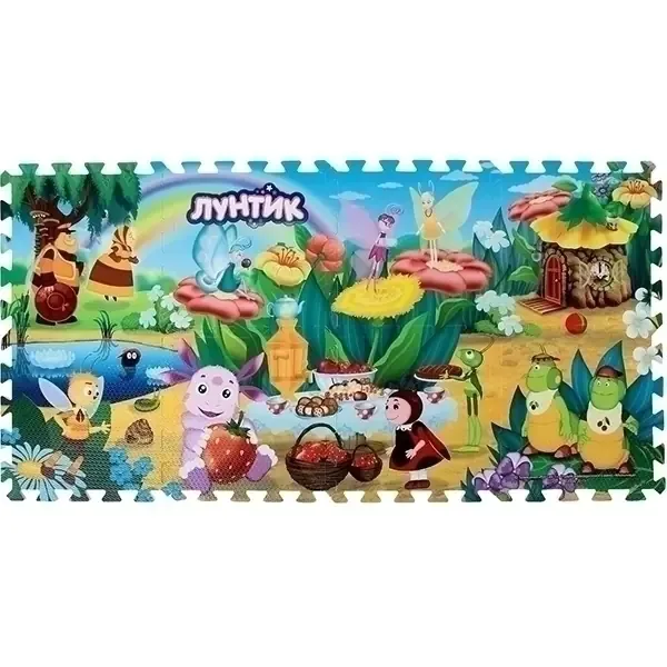 Коврик-пазл Играем Вместе Лунтик, 8 сегментов, 31,5 х 31,5 см, арт. 183067/FS-LUNT