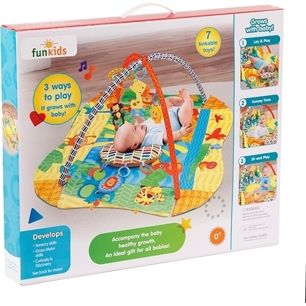 Развивающий коврик для новорожденного Funkids 3 Ways To Play с бортиками — фото 7