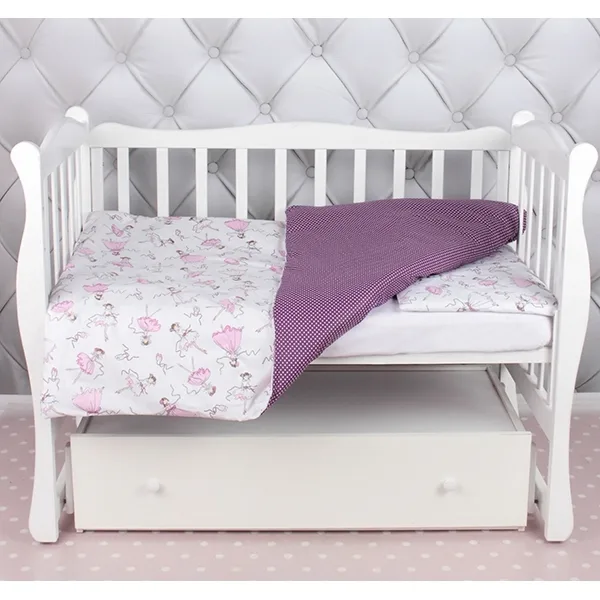 Комплект белья в кроватку WB AmaroBaby Baby Boom Амели, 3 предмета, Белый, Поплин — главный ракурс
