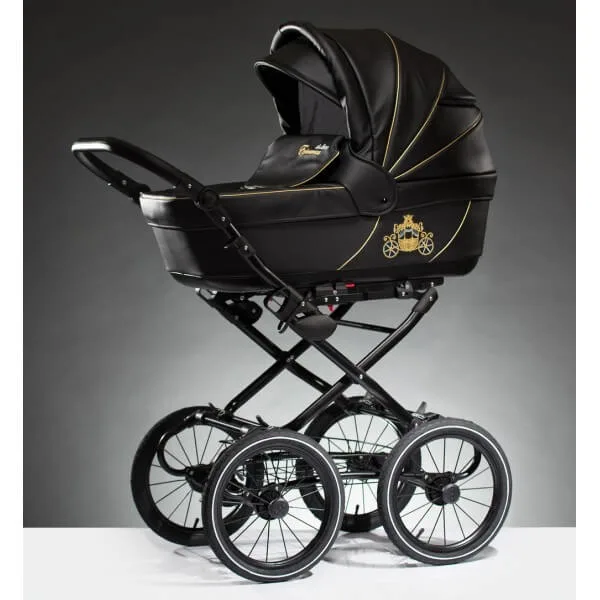 Детская коляска Ray Kareta Classic 3 в 1, 3 черная кожа — главный ракурс