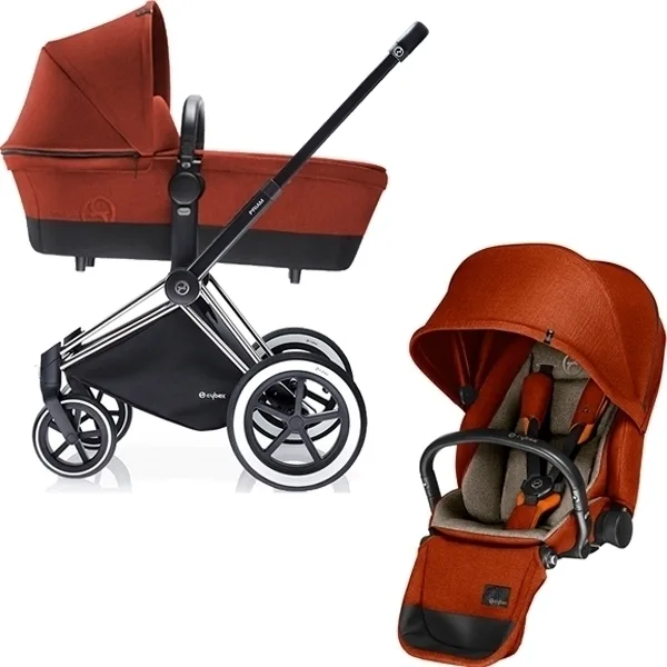 Детская коляска Cybex Priam Lux 2 в 1, шасси All Terrain Chrome, Autumn Gold — главный ракурс