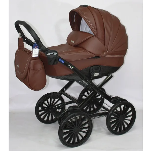 Детская коляска BeBe-Mobile Giulia Deluxe Carbon 2 в 1, экокожа — фото 12