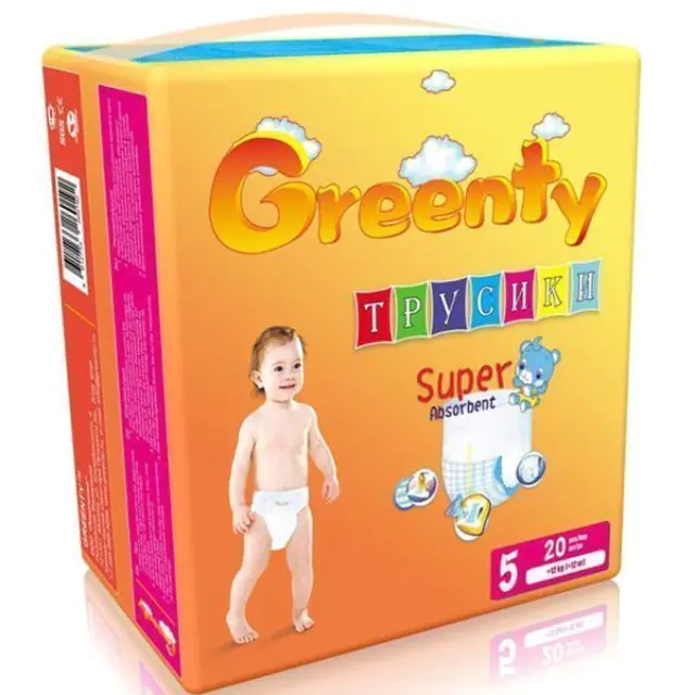 Одноразовые детские подгузники Greenty 5 Гринти 12+ кг, 20 шт. — главный ракурс