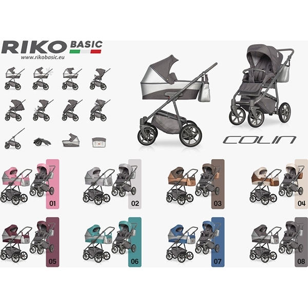 Детская коляска Riko Basic Colin 2 в 1, эко-кожа — фото 16