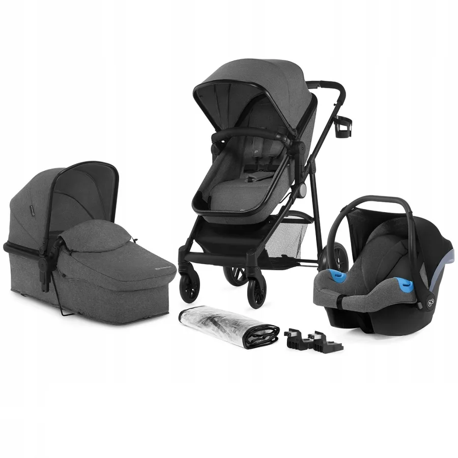 Детская коляска Kinderkraft Juli 3 в 1, Grey — главный ракурс