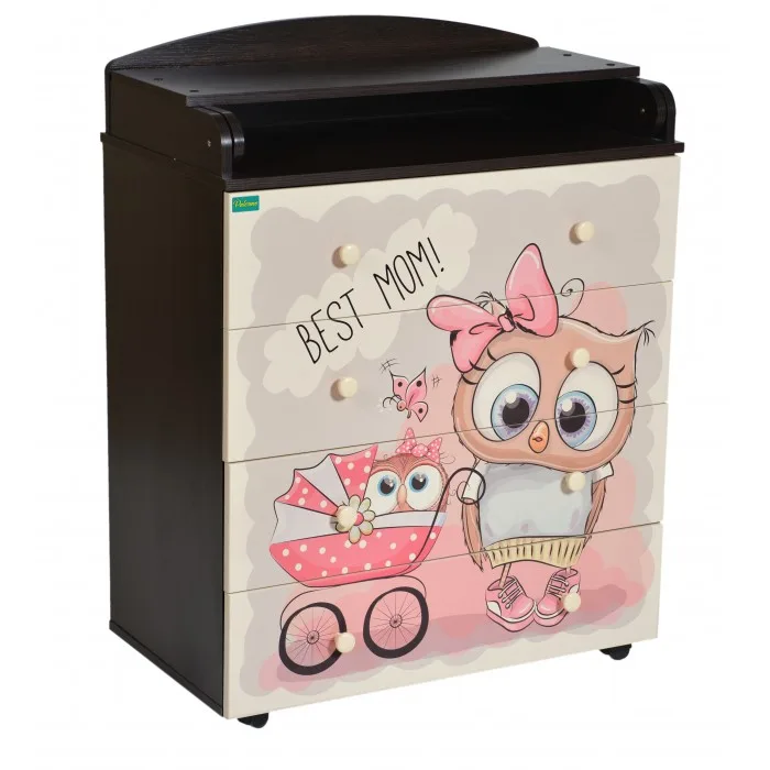 Пеленальный комод Palermo Owl, Белый — главный ракурс