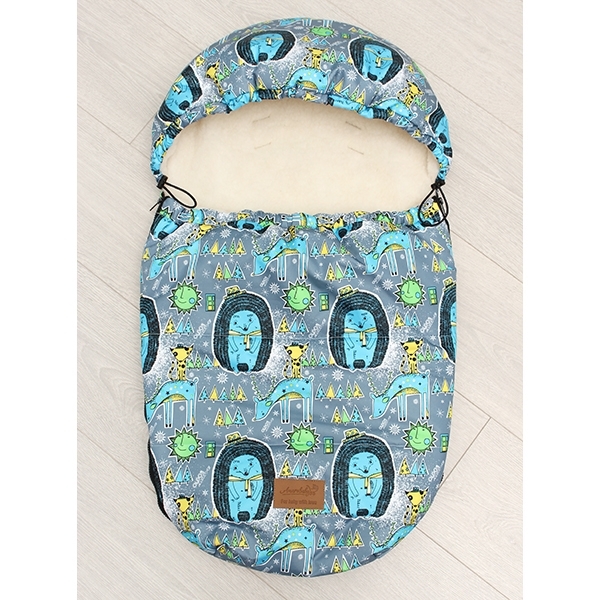 Универсальный меховой конверт AmaroBaby Little Friend Ежики 80х45 см — фото 4