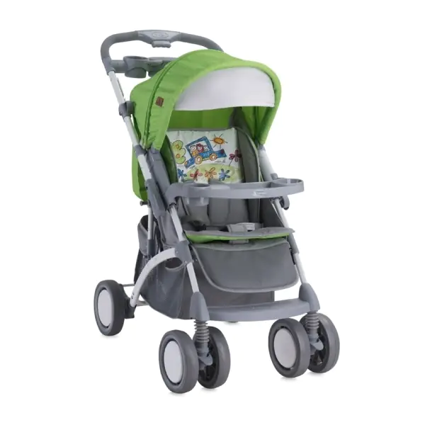 Детская прогулочная коляска Lorelli Apollo с перекидной ручкой, Бежево-синий / Beige&Blue Giraffe 1643 — главный ракурс