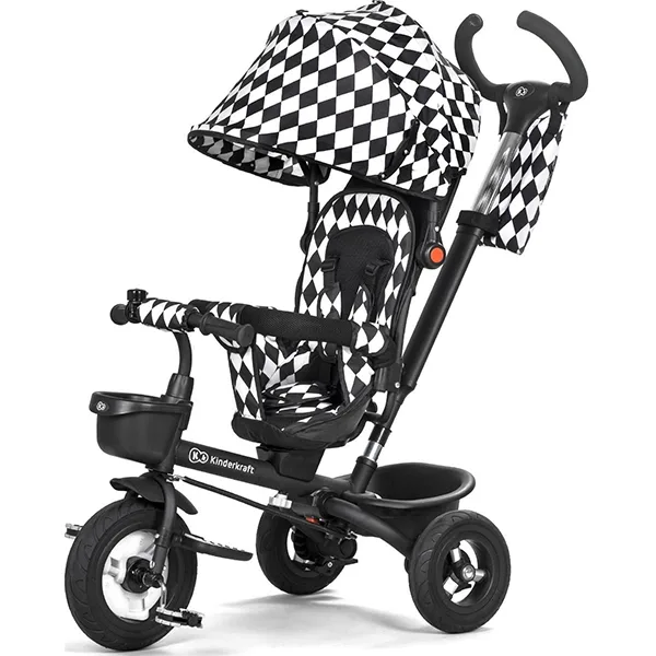 Cкладной трехколесный велосипед Kinderkraft Aveo, Black-White — главный ракурс