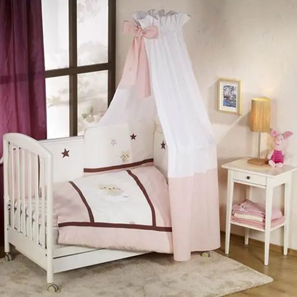 Комплект белья Nino Gatito 6 предметов борт 360 см, Голубой — главный ракурс