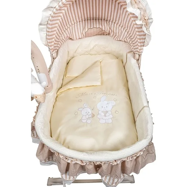 Набор постели в люльку Kids Fashion Bunny Mon Amour, 6 предметов, Бежевый — главный ракурс