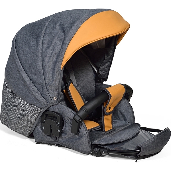 Детская коляска Indigo 18 Special Plus 14" 2 в 1, ткань + эко-кожа — фото 5
