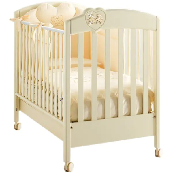 Детская кроватка Baby Expert Lui&Lei цвет крем-золото, Белый — главный ракурс