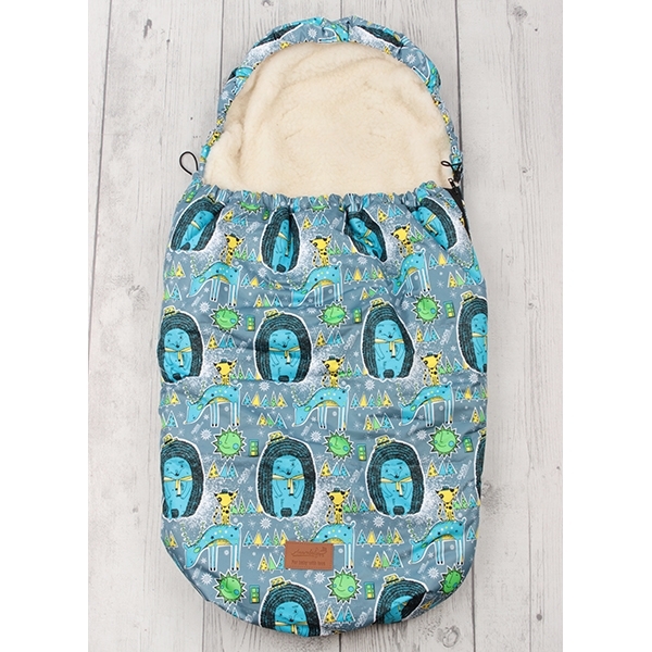 Универсальный меховой конверт AmaroBaby Little Traveller Ежики 145х45 см — фото 1
