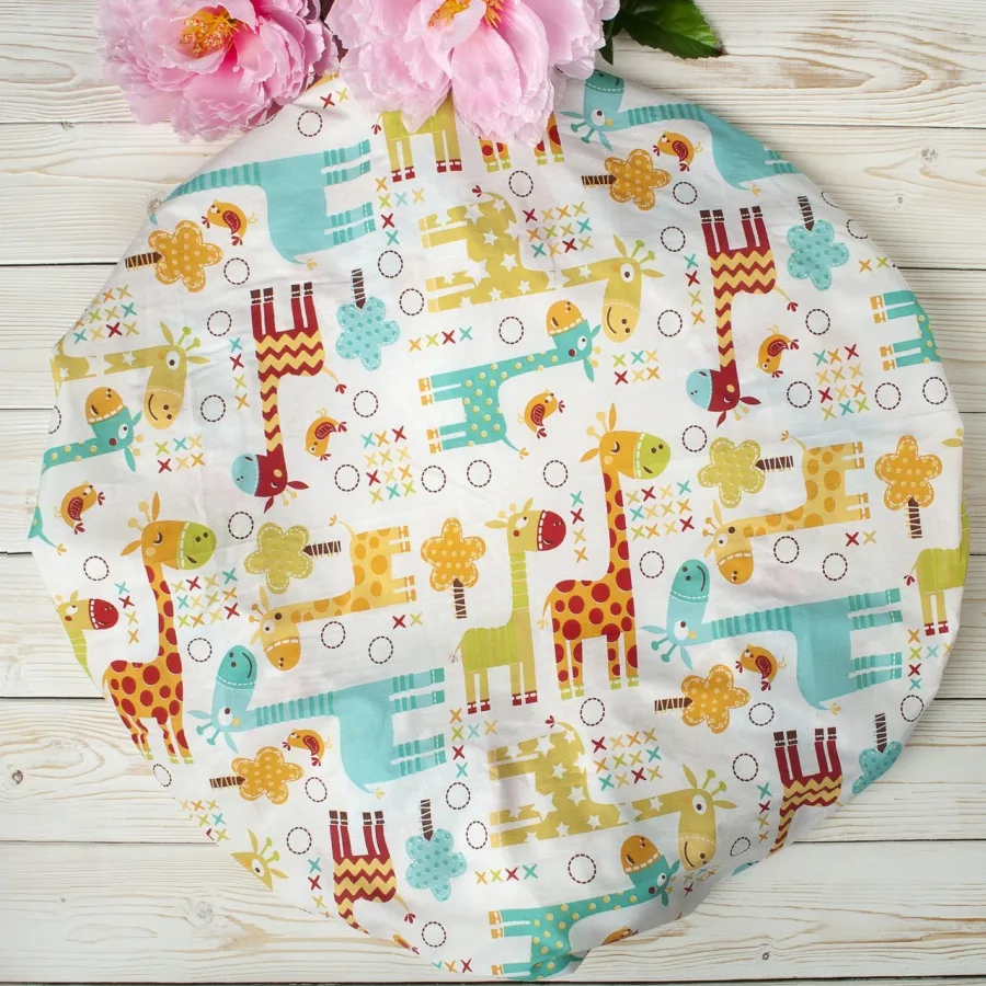 Простыня на резинке в круглую кроватку AmaroBaby 75 х 75 см, бязь, Дамаск кофе — главный ракурс