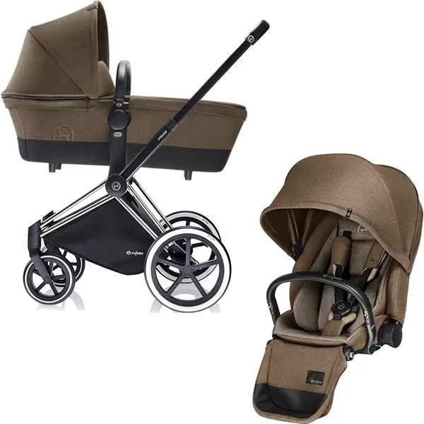 Детская коляска Cybex Priam Lux 2 в 1, шасси Trekking Chrome, Autumn Gold — главный ракурс