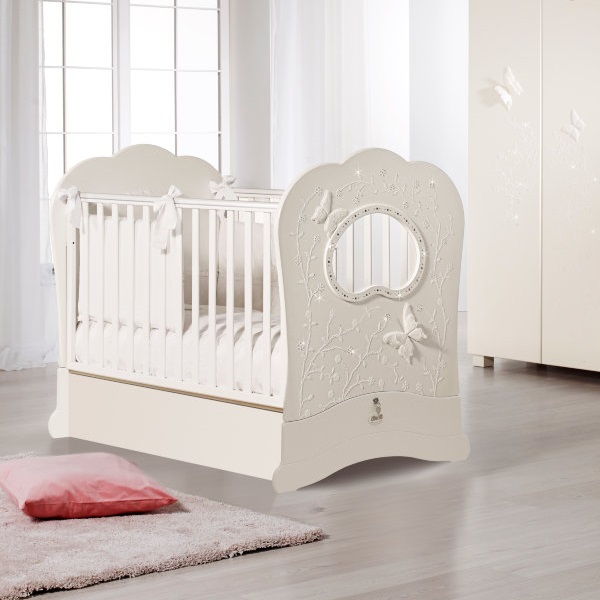 Детская кроватка Feretti FMS Charme Oblo Brillante (продольный маятник) — фото 2