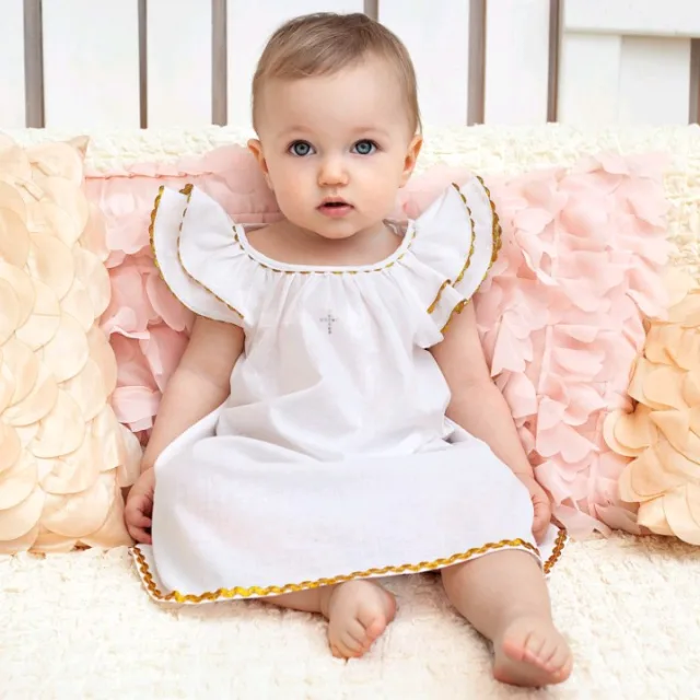 Крестильный комплект для девочки Makkaroni Kids Пелагея (4 предмета) — фото 8