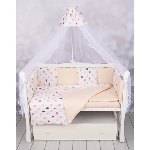 Комплект постели WB Premium в кроватку AmaroBaby Эскимо, 18 предметов, Белый — главный ракурс