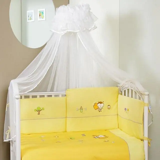 Комплект постельного белья Feretti Bee 6 предметов long борт на всю кроватку, Ecru Бежевый — главный ракурс