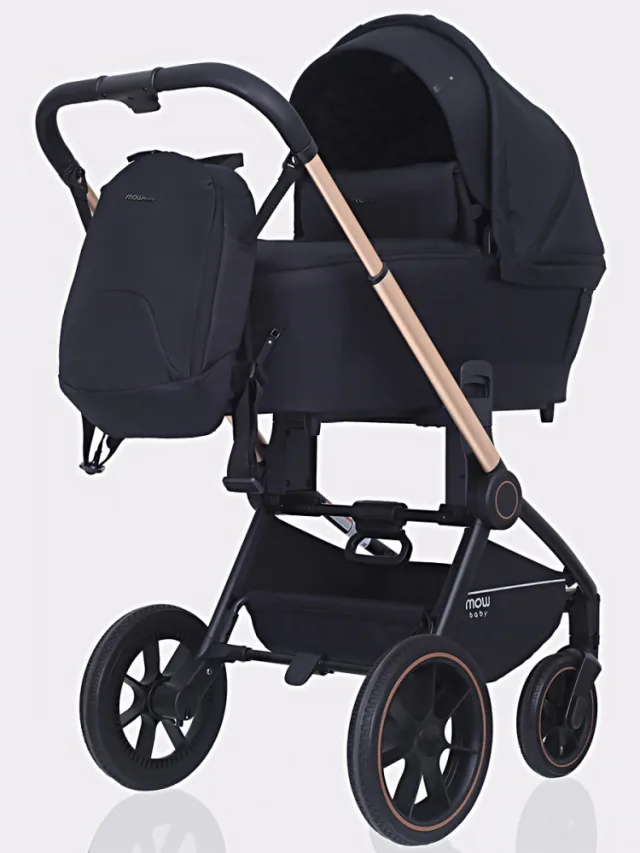 Детская коляска Mowbaby Zoom PU 2 в 1 на золотой раме — фото 3