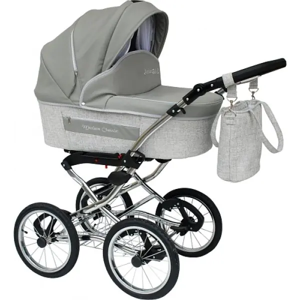 Детская коляска Maxima Classic 2 в 1, экокожа — главный ракурс