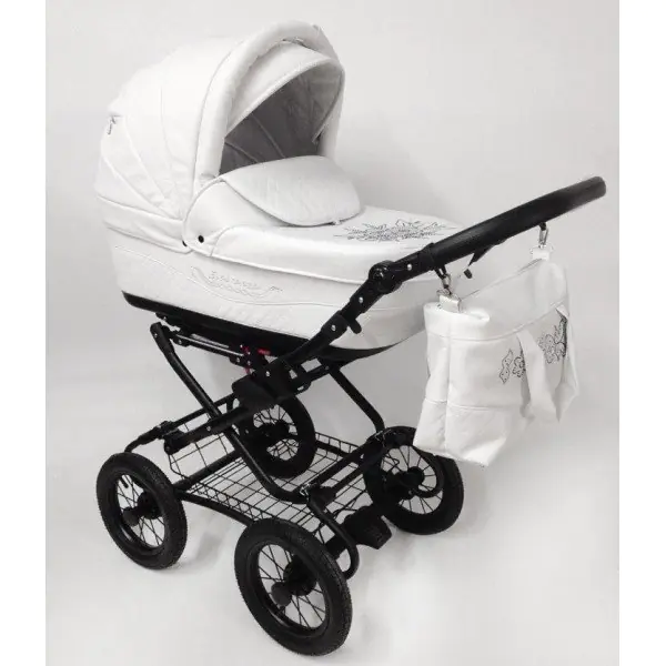 Детская коляска Esperanza Classic Leatherette 2 в 1 кожа Цвет рамы - Черный Маленькие колеса — главный ракурс