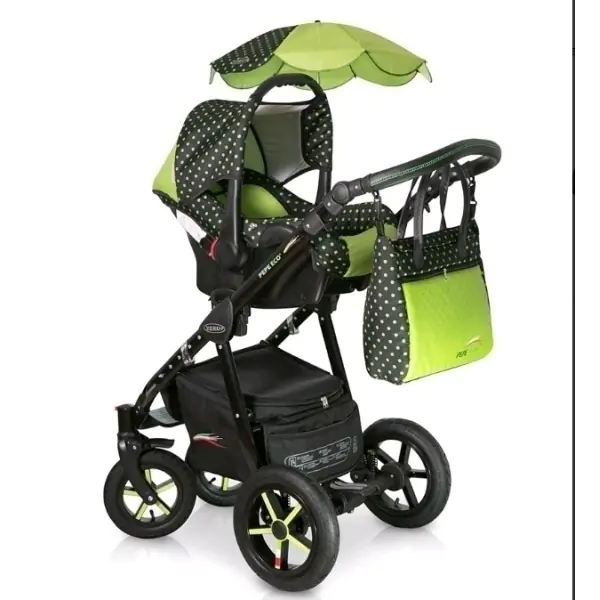 Детская коляска Verdi Pepe Eco Plus 3 в 1, ткань+эко-кожа — фото 5