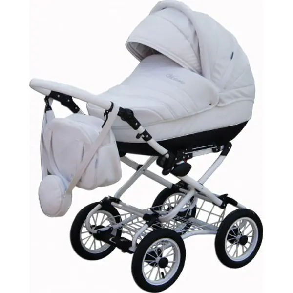 Детская коляска Esperanza Victoria Leatherette кожа 2 в 1 Цвет рамы - Черный - Маленькие колеса — фото 9