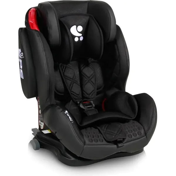 Детское автокресло Lorelli Titan SPS Isofix из чёрной кожи, черная кожа — главный ракурс