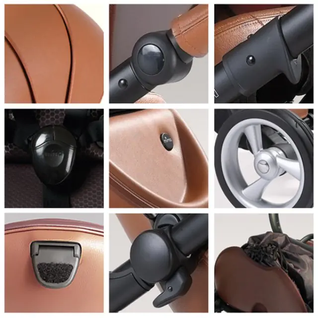 Детская коляска Mima Xari Flair 3G 2 в 1, кожа, шасси Rose Gold — фото 15