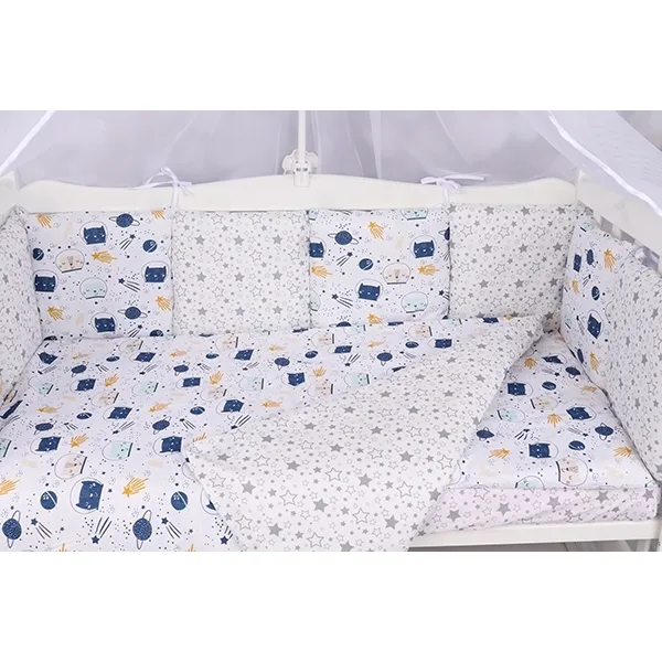 Комплект белья в кроватку WB AmaroBaby Baby Boom Космос, 3 предмета, Белый — главный ракурс