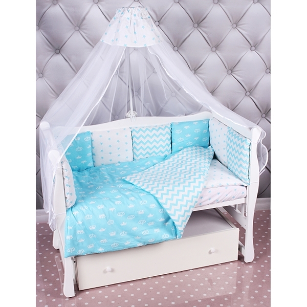 Комплект Premium в кроватку AmaroBaby Royal Baby, 18 предметов (6+12 бортиков), бязь — фото 16