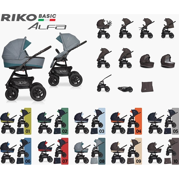 Детская коляска Riko Basic Alfa 3 в 1 — фото 13