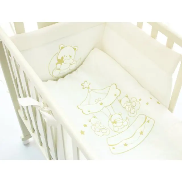 Комплект BV&BV Danny: БВ и БВ Дэнни кровать-колыбель 100 х 50 ivory + матрас + набор постельного белья с балдахином — фото 4