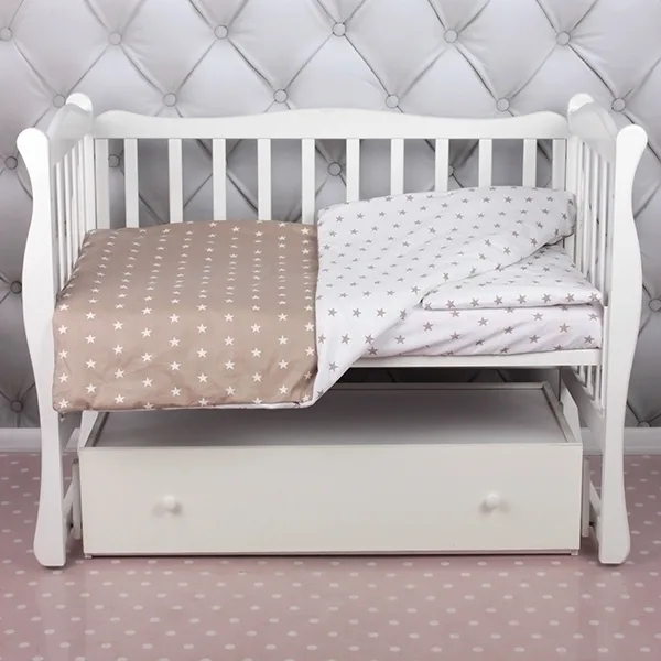 Комплект постельного белья в кроватку AmaroBaby Baby Boom из бязи, 3 предмета, Звезды — главный ракурс