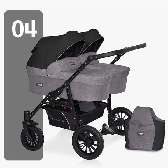 Детская коляска для двойни Riko Basic Saxo 2 в 1 — фото 13