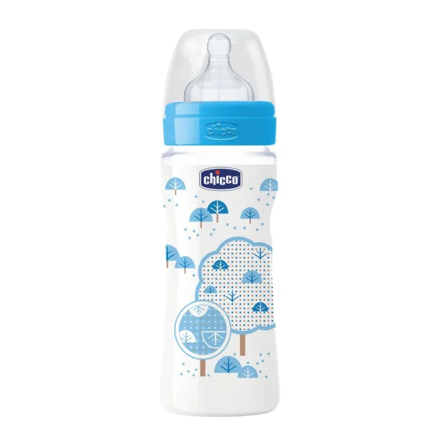 Бутылочка Chicco Well-Being Boy / Girl Чико Велл-Биинг Бой / Герл 250 мл, 2 мес.+, сил. соска, перем. поток, РР — фото 9