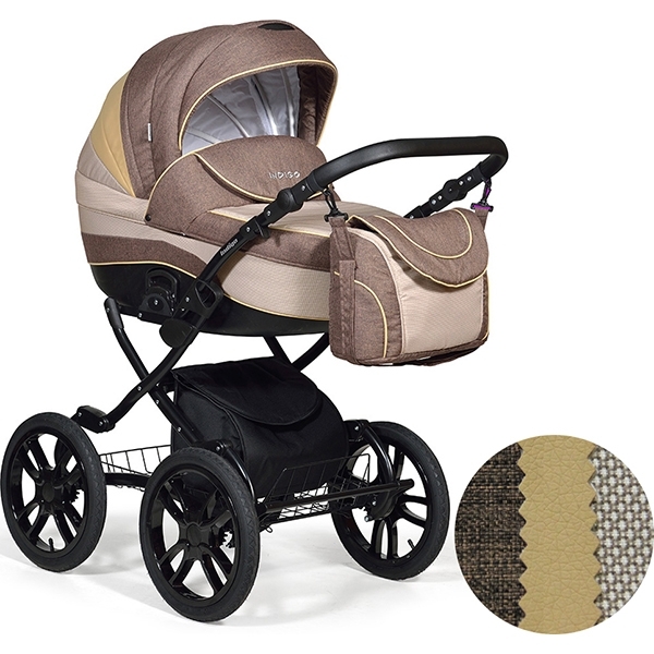 Детская коляска Indigo 18 Special Plus 14" 2 в 1, ткань + эко-кожа — фото 9