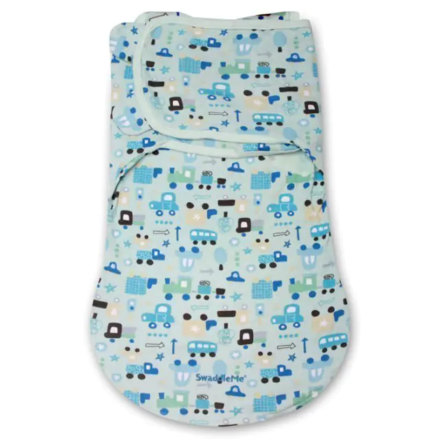 76370 Конверт для пеленания с 2 способами фиксации SwaddleMe WrapSack Transport голубой с машинками, размер S — фото 1