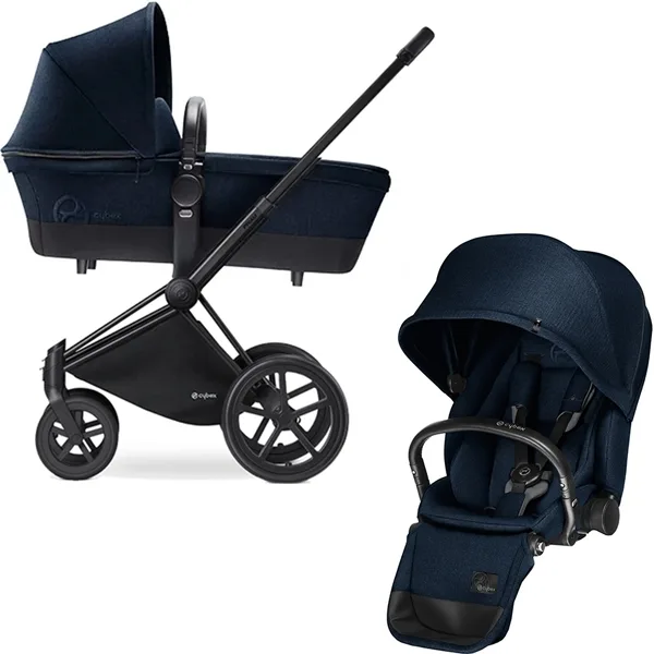 Детская коляска Cybex Priam Lux 2 в 1, шасси Trekking Matt Black, Autumn Gold — главный ракурс