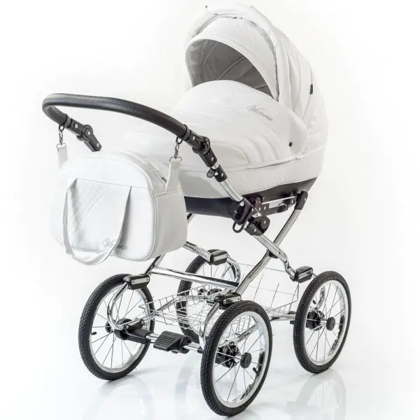Детская коляска Esperanza Victoria Classic 2 в 1, Белая кожа — главный ракурс